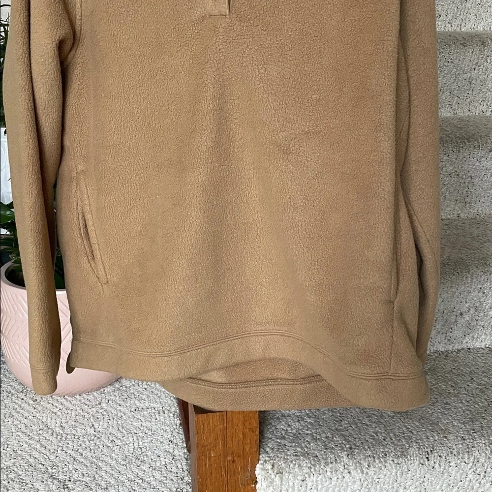 J. Crew Camel Fleece Sherpa Button-Up Pop Over Sweater